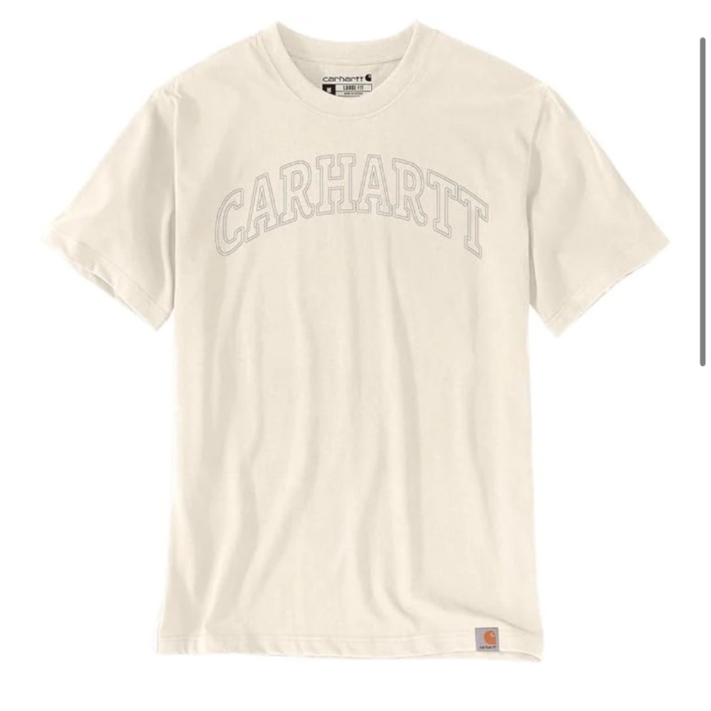 Carhartt Men's Short Sleeve Cream Logo Tee